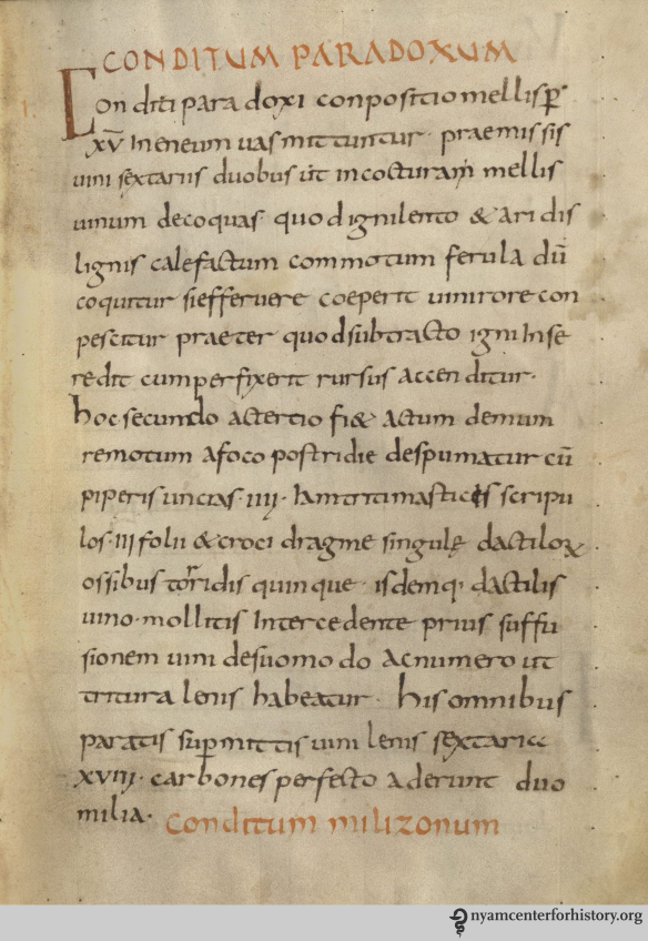 Manuscrit du De re coquinaria d'Apicius