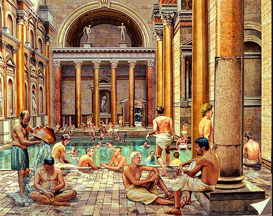 Les Romains aux bains, évocation d'artiste.